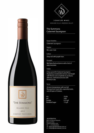 The Summons Collection Cabernet Sauvignon 2015